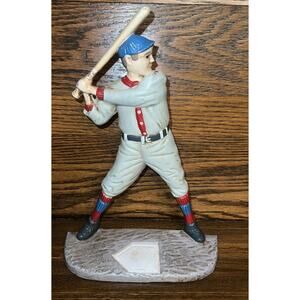 VINTAGE Painted Cast Iron Baseball Player Door Stop Midwest Importers 9.75"
